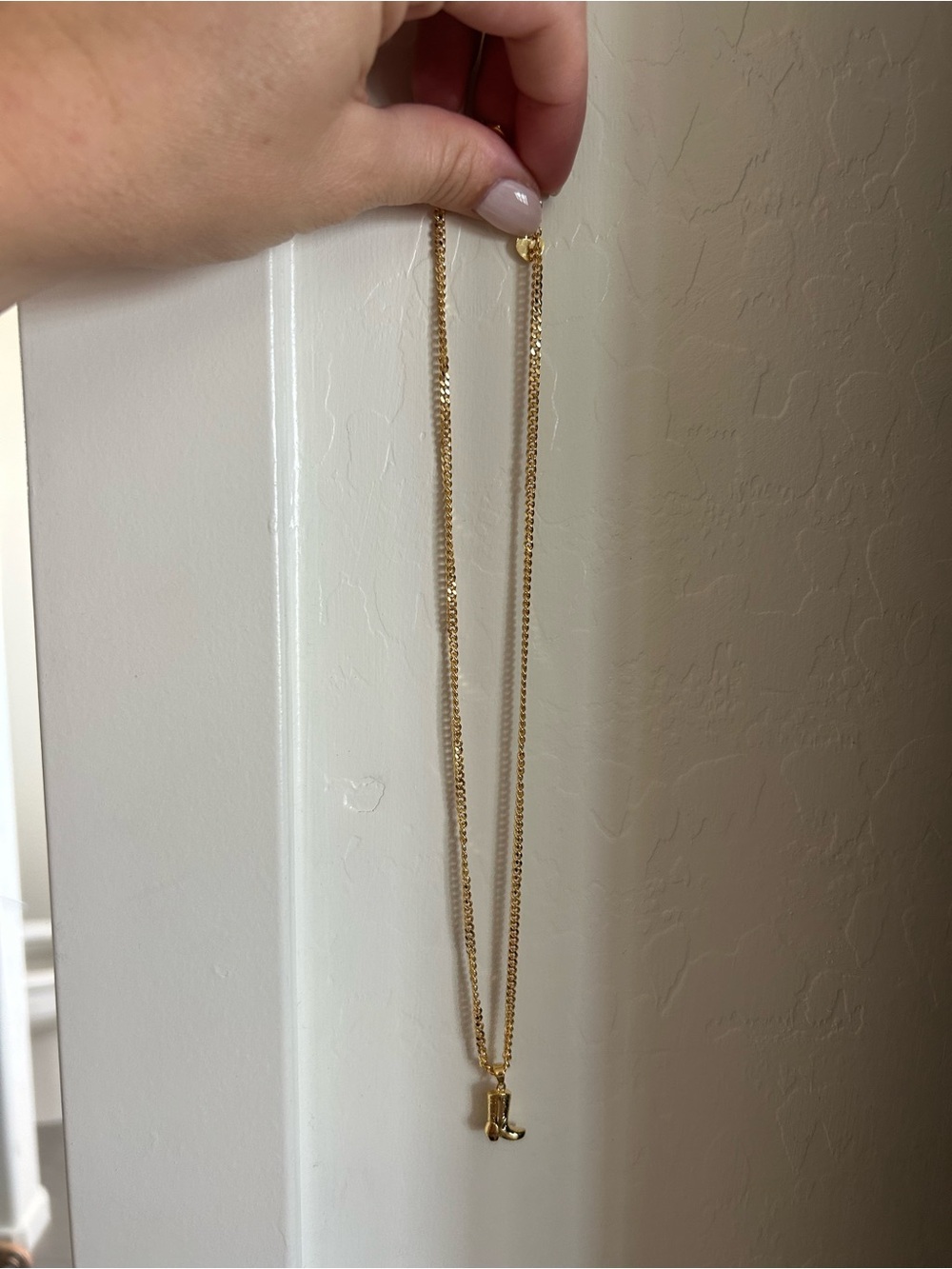 Gold Women’s Boot Pendant Necklace